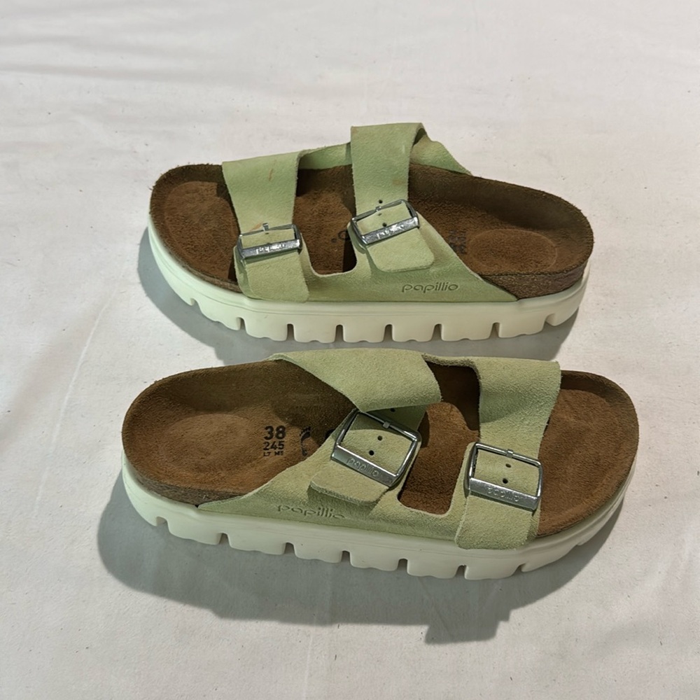 Birkenstock Papillio Sandals in Light Green and Brown